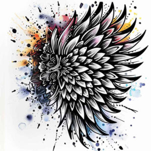 feather-wings-tattoo – tattoo design ideas free ai generated – realism-realistic – for-foot – Gallery: wings-inkby-ai
