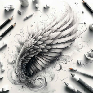 feather-wings-tattoo – tattoo design ideas free ai generated – surrealism-fluid-forms – for-heel – Gallery: wings-inkby-ai