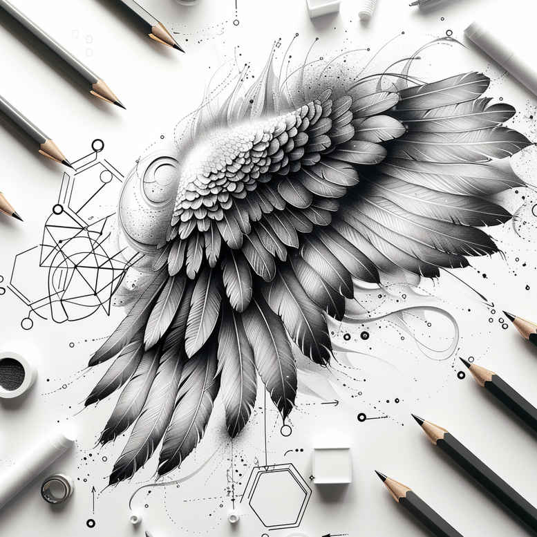for-women – tattoo design ideas free ai generated – neotraditional-clean-fill – for-abdomen – Gallery: wings-inkby-ai