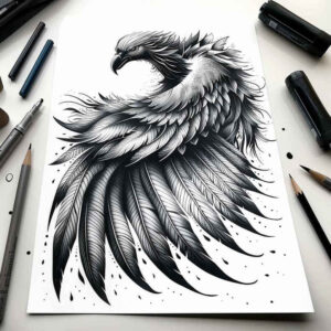 for-women – tattoo design ideas free ai generated – realism-emotional-depth – for-ankle – Gallery: wings-inkby-ai