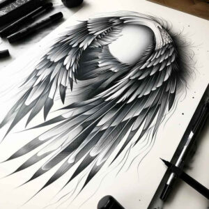 for-women – tattoo design ideas free ai generated – realism-glass-effect – for-lower-back – Gallery: wings-inkby-ai