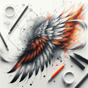 for-women – tattoo design ideas free ai generated – surrealism-surreal-lighting – for-lower-arm – Gallery: wings-inkby-ai