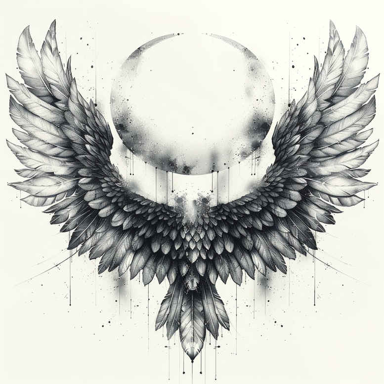 freedom-and-protection-wings-tattoo – tattoo design ideas free ai generated – neotraditional-bold-motifs – for-toe – Gallery: wings-inkby-ai