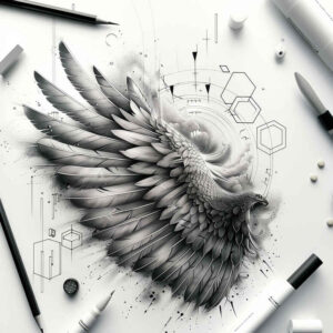 freedom-and-protection-wings-tattoo – tattoo design ideas free ai generated – neotraditional-layered-color – for-palm – Gallery: wings-inkby-ai