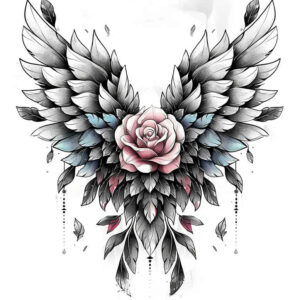 freedom-motif-wings-tattoo – tattoo design ideas free ai generated – surrealism-morphic – for-nape – Gallery: wings-inkby-ai