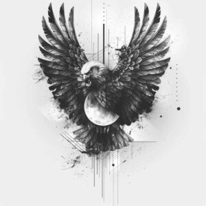geometric-wings-tattoo – tattoo design ideas free ai generated – neotraditional-vibrant-palette – for-biceps – Gallery: wings-inkby-ai