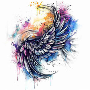 geometric-wings-tattoo – tattoo design ideas free ai generated – realism-detailed-rendering – for-outer-arm – Gallery: wings-inkby-ai
