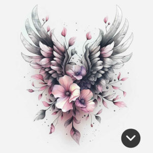geometric-wings-tattoo – tattoo design ideas free ai generated – surrealism-translucent-layers – for-calf – Gallery: wings-inkby-ai