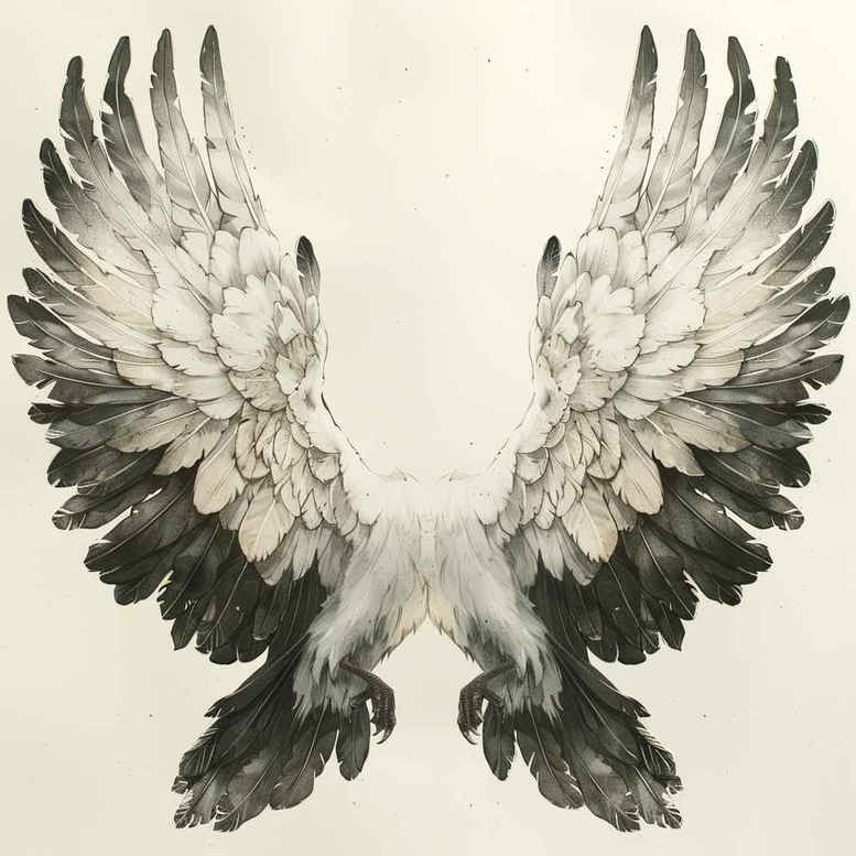 geometric-wings-tattoo – tattoo design ideas free ai generated – surrealism-translucent-layers – for-hip – Gallery: wings-inkby-ai