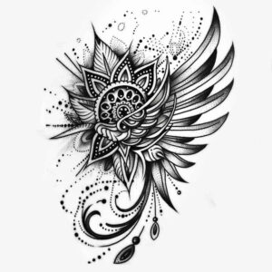 guardian-angel-wings-tattoo – tattoo design ideas free ai generated – realism-depth-perception – for-lower-chest – Gallery: wings-inkby-ai