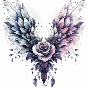 harmony-motif-wings-tattoo – tattoo design ideas free ai generated – realism-focal-blur – for-palm – Gallery: wings-inkby-ai