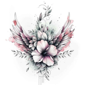 harmony-motif-wings-tattoo – tattoo design ideas free ai generated – realism-high-definition – for-upper-chest – Gallery: wings-inkby-ai