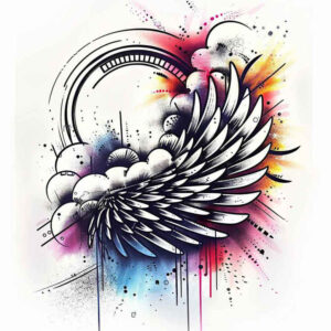 harmony-motif-wings-tattoo – tattoo design ideas free ai generated – surrealism-blurred-boundaries – for-wrist-side – Gallery: wings-inkby-ai