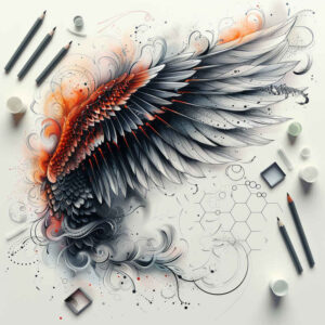 hope-symbol-wings-tattoo – tattoo design ideas free ai generated – neotraditional-dynamic-color – for-chest – Gallery: wings-inkby-ai