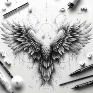 hope-symbol-wings-tattoo – tattoo design ideas free ai generated – realism-refined-contrast – for-ankle – Gallery: wings-inkby-ai