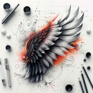 hope-symbol-wings-tattoo – tattoo design ideas free ai generated – surrealism-fluid-motion – for-biceps – Gallery: wings-inkby-ai