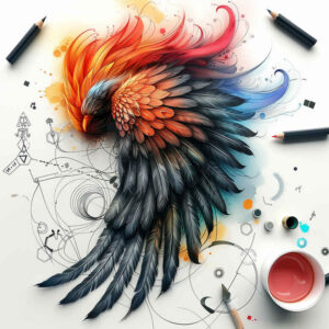 hope-symbol-wings-tattoo – tattoo design ideas free ai generated – surrealism-melting-forms – for-behind-ear – Gallery: wings-inkby-ai
