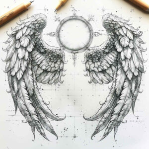 hope-symbol-wings-tattoo – tattoo design ideas free ai generated – surrealism-unreal – for-stomach – Gallery: wings-inkby-ai