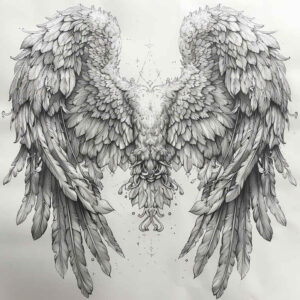 inspiration-motif-wings-tattoo – tattoo design ideas free ai generated – neotraditional-decorative-elements – for-upper-shoulder – Gallery: wings-inkby-ai