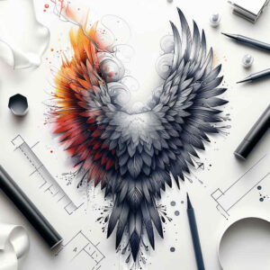 inspiration-motif-wings-tattoo – tattoo design ideas free ai generated – realism-depth-shading – for-triceps – Gallery: wings-inkby-ai