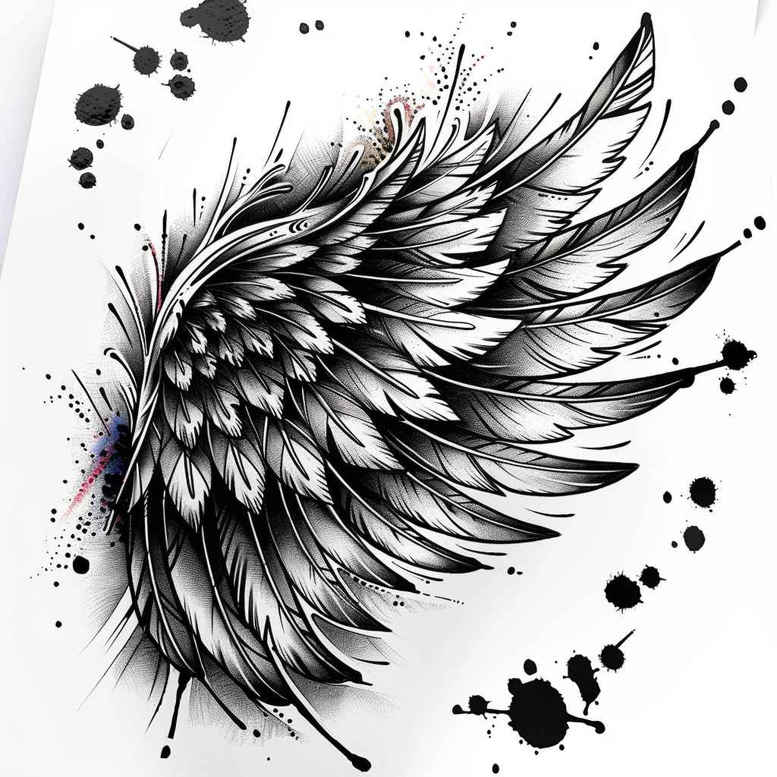 inspiration-motif-wings-tattoo – tattoo design ideas free ai generated – realism-detailed-rendering – for-hand – Gallery: wings-inkby-ai