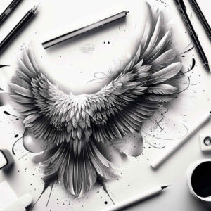 inspiration-motif-wings-tattoo – tattoo design ideas free ai generated – surrealism-enigmatic – for-wrist-side – Gallery: wings-inkby-ai