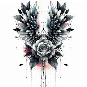 life-energy-wings-tattoo – tattoo design ideas free ai generated – neotraditional-bold-highlights – for-inner-arm – Gallery: wings-inkby-ai