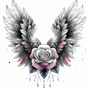 life-energy-wings-tattoo – tattoo design ideas free ai generated – neotraditional-bold-texture – for-scapula – Gallery: wings-inkby-ai