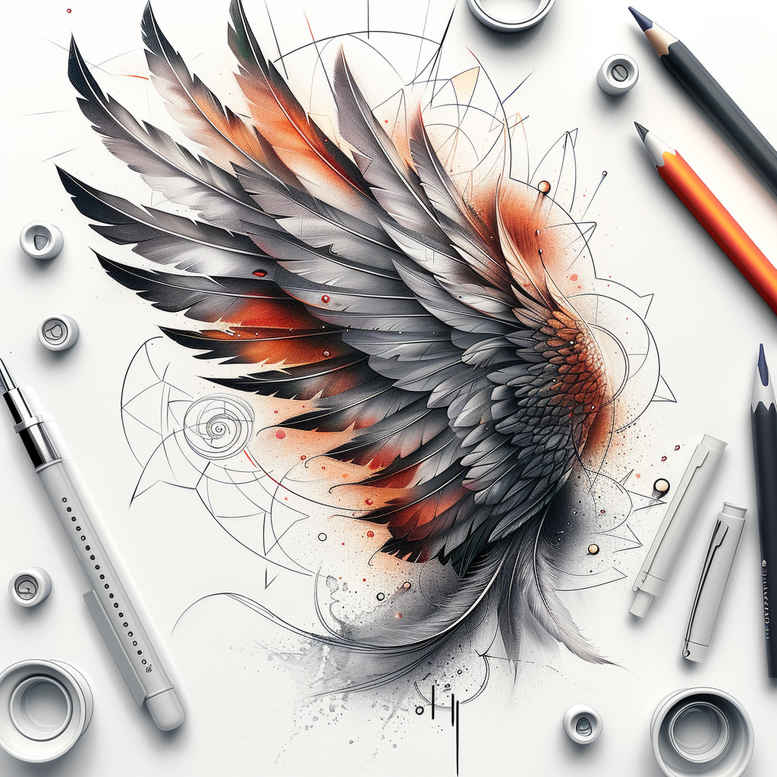 life-energy-wings-tattoo – tattoo design ideas free ai generated – realism-deep-shadows – for-back-shoulder – Gallery: wings-inkby-ai