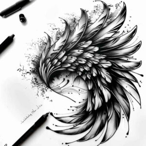life-energy-wings-tattoo – tattoo design ideas free ai generated – realism-photo-accuracy – for-knee – Gallery: wings-inkby-ai