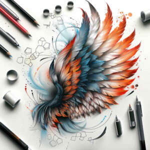 life-energy-wings-tattoo – tattoo design ideas free ai generated – realism-rich-blacks – for-lower-arm – Gallery: wings-inkby-ai