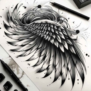 life-motif-wings-tattoo – tattoo design ideas free ai generated – neotraditional-classic-motifs – for-wrist – Gallery: wings-inkby-ai