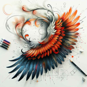 life-motif-wings-tattoo – tattoo design ideas free ai generated – realism-focal-blur – for-shoulder-blade – Gallery: wings-inkby-ai