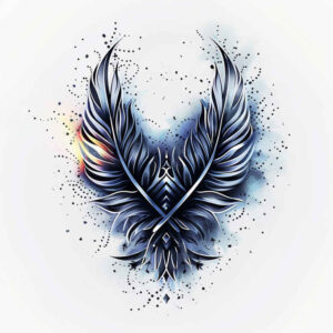 light-and-shadow-wings-tattoo – tattoo design ideas free ai generated – neotraditional-refined-lines – for-collarbone – Gallery: wings-inkby-ai