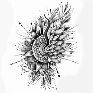 light-and-shadow-wings-tattoo – tattoo design ideas free ai generated – neotraditional-soft-blending – for-nape – Gallery: wings-inkby-ai