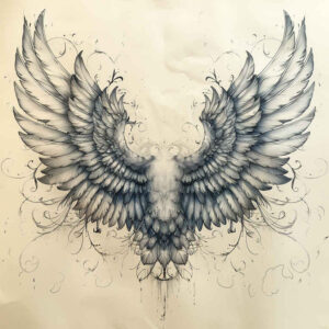 light-and-shadow-wings-tattoo – tattoo design ideas free ai generated – realism-inner-glow – for-back-shoulder – Gallery: wings-inkby-ai