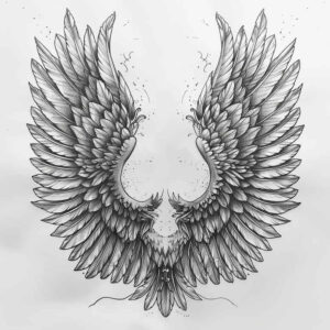 light-and-shadow-wings-tattoo – tattoo design ideas free ai generated – realism-realistic-texture – for-elbow – Gallery: wings-inkby-ai