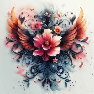 light-and-shadow-wings-tattoo – tattoo design ideas free ai generated – realism-studio-quality – for-calf – Gallery: wings-inkby-ai