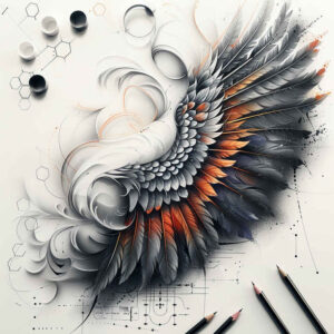 light-effects-wings-tattoo – tattoo design ideas free ai generated – neotraditional-bold-texture – for-lower-thigh – Gallery: wings-inkby-ai