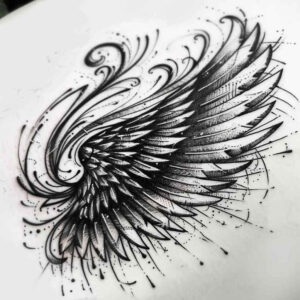 light-effects-wings-tattoo – tattoo design ideas free ai generated – neotraditional-enhanced-shading – for-biceps – Gallery: wings-inkby-ai