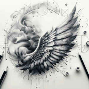 light-effects-wings-tattoo – tattoo design ideas free ai generated – neotraditional-enhanced-shading – for-temple – Gallery: wings-inkby-ai