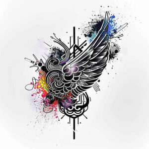 light-effects-wings-tattoo – tattoo design ideas free ai generated – neotraditional-subtle-tone – for-chest – Gallery: wings-inkby-ai