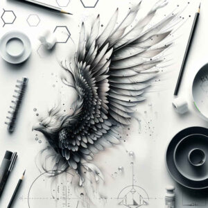 light-effects-wings-tattoo – tattoo design ideas free ai generated – neotraditional-subtle-tone – for-spine – Gallery: wings-inkby-ai