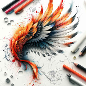 light-effects-wings-tattoo – tattoo design ideas free ai generated – realism-smooth-blackwork – for-neck – Gallery: wings-inkby-ai