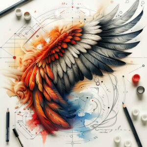 light-effects-wings-tattoo – tattoo design ideas free ai generated – realism-true-skin – for-outer-arm – Gallery: wings-inkby-ai