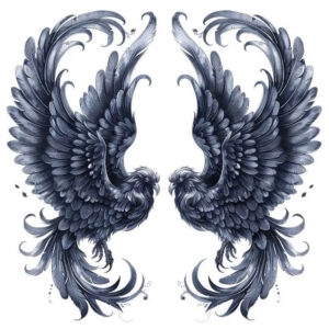 light-effects-wings-tattoo – tattoo design ideas free ai generated – realism-vivid-detail – for-full-back – Gallery: wings-inkby-ai