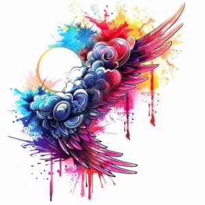 light-motif-wings-tattoo – tattoo design ideas free ai generated – neotraditional-sharp-edges – for-side – Gallery: wings-inkby-ai