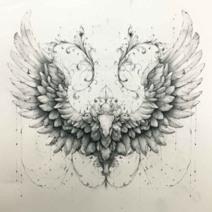 light-motif-wings-tattoo – tattoo design ideas free ai generated – realism-real-ink-flow – for-shin – Gallery: wings-inkby-ai