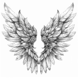 line-wings-tattoo – tattoo design ideas free ai generated – neotraditional-artful-color – for-side – Gallery: wings-inkby-ai