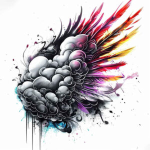 line-wings-tattoo – tattoo design ideas free ai generated – neotraditional-artistic-contrast – for-neck – Gallery: wings-inkby-ai